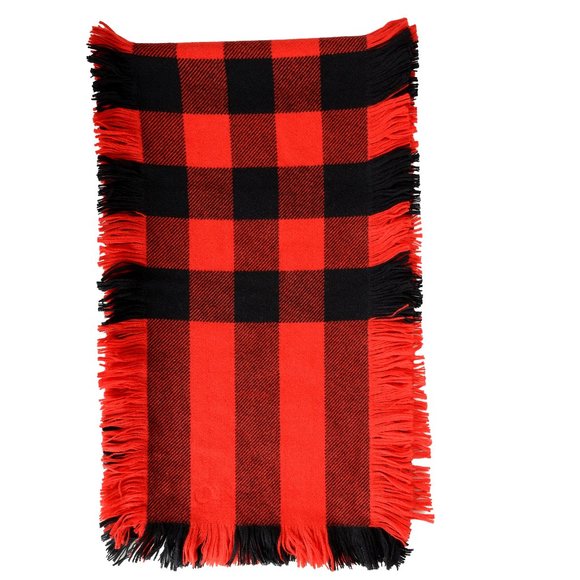 Burberry Unisex Military Red Giant Check 100% Wool Shawl Scarf